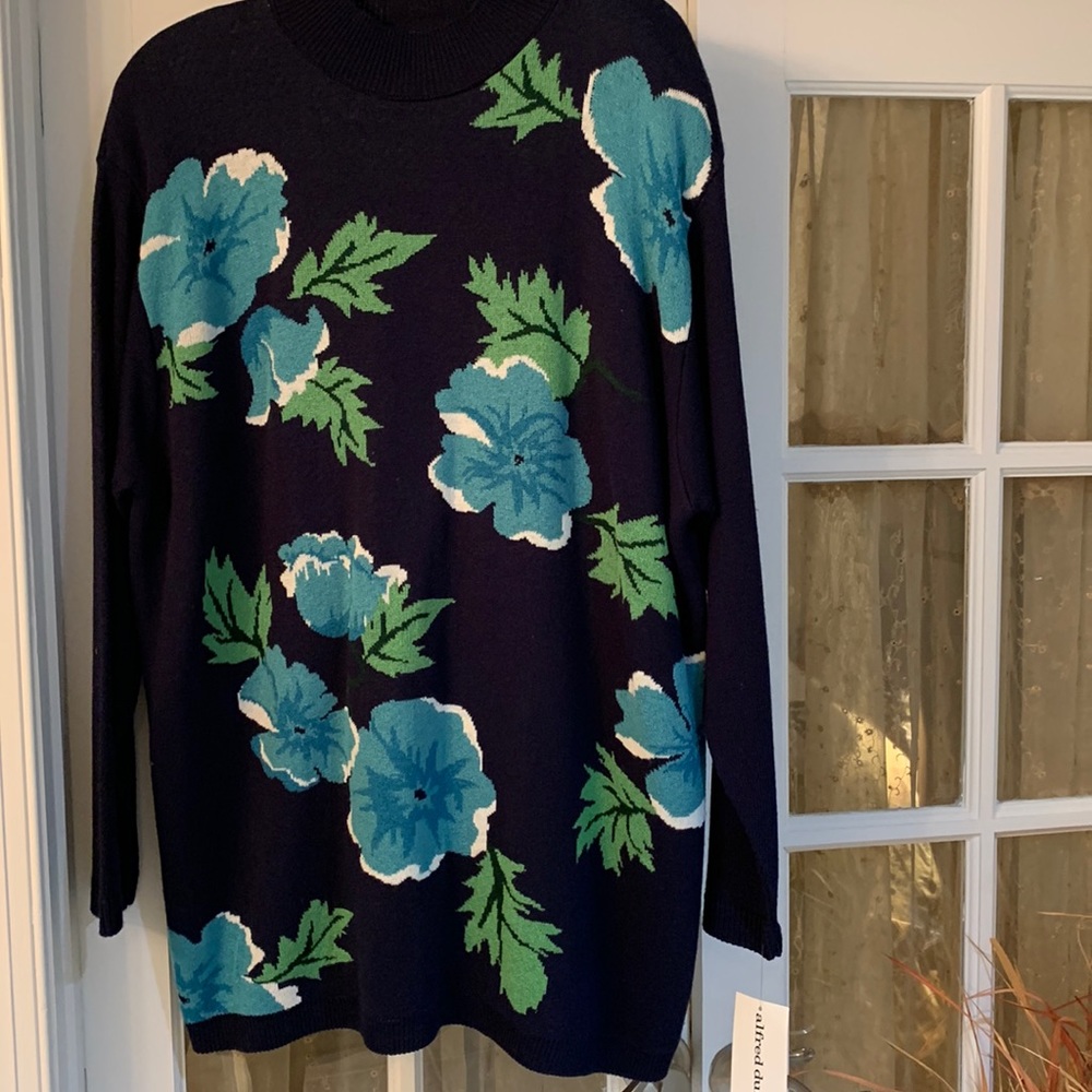 Alfred Dunner Sweater 3X blue with flowers